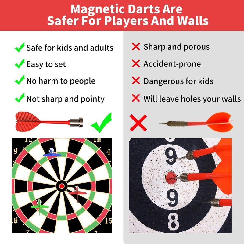 Gitus Magnetic Dart Board Games for Kids with 12 Darts Outdoor Toys for Boys Age 8-13 Cool Stuff Gifts Ideas for Teenage Boy Girls Age 8 9 10 11 12 13 14 15 16 Game Room Decor - Image 4